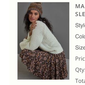 Anthropologie Maeve Dionne Bell-Sleeved sweater in Mint. Size 3X Plus